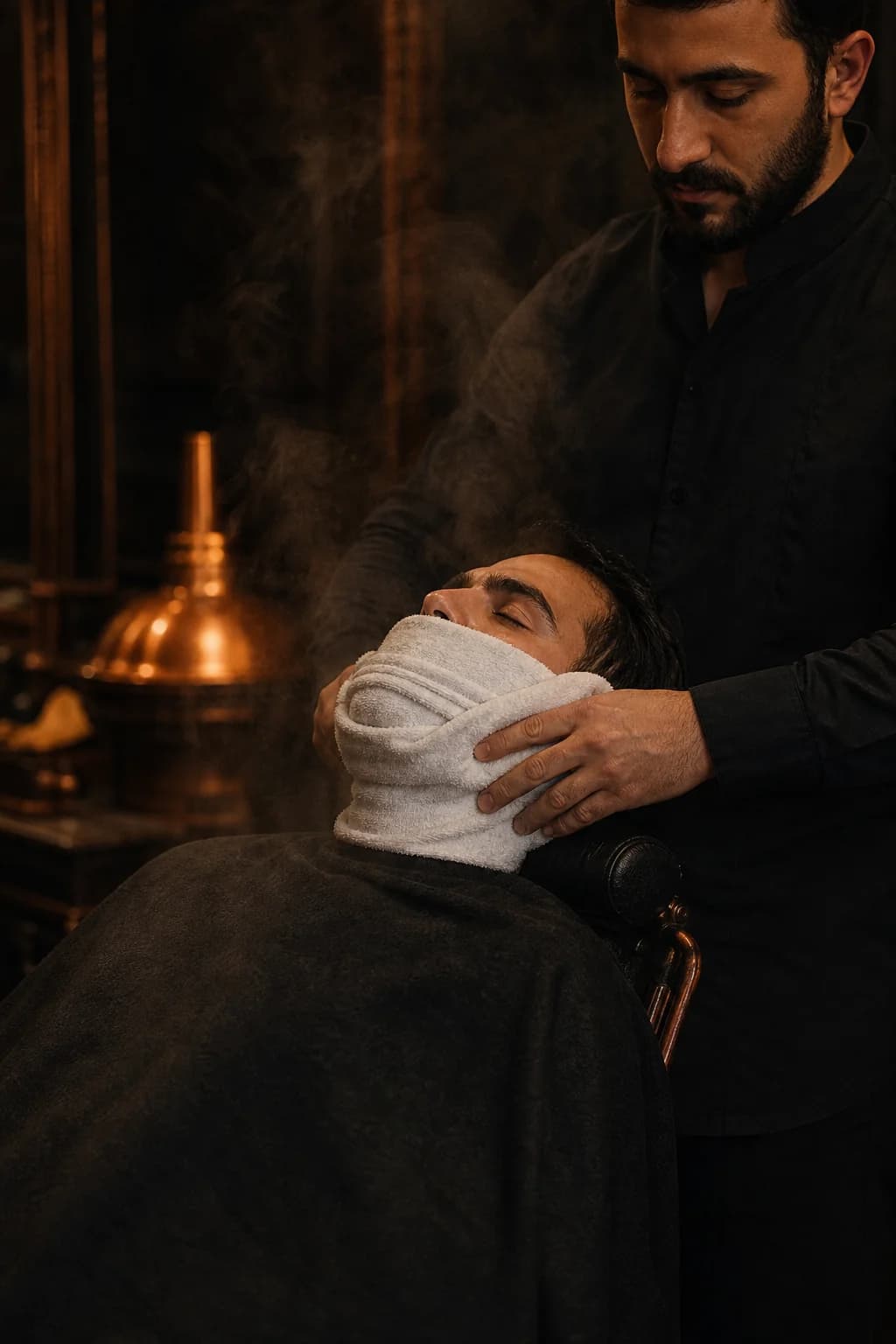 Hot Towel at Vostan Barbershop